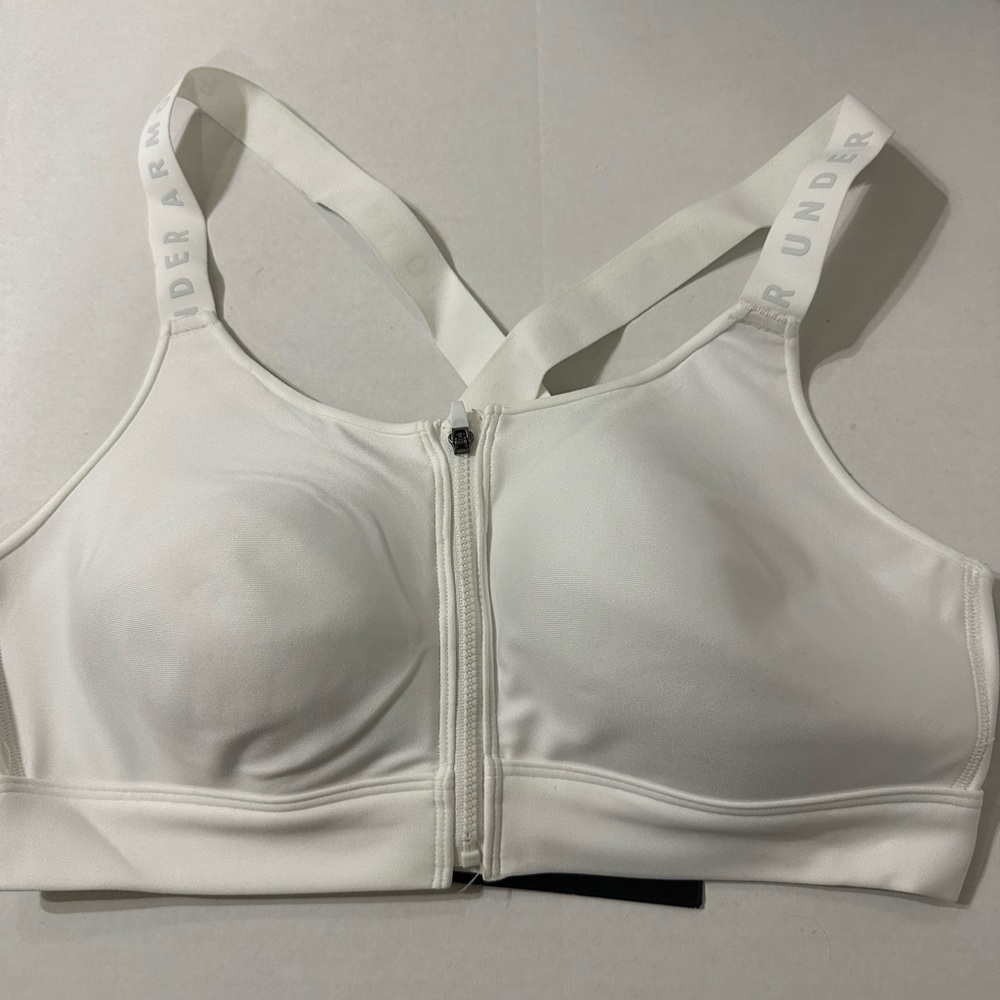 Under Armour Women's UA Infinity High Zip Sports Bra 1373860 L NWT